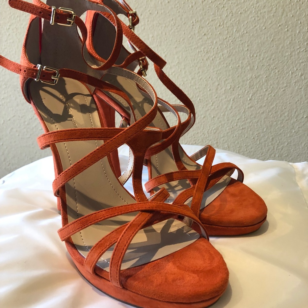 New size 10 burnt orange platform sandals
